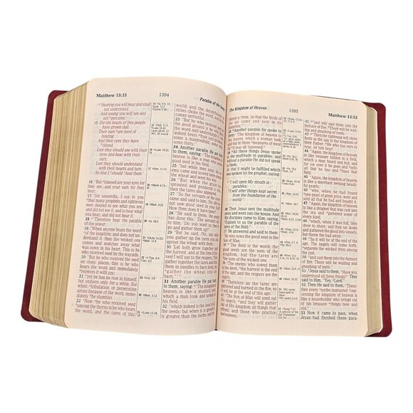 Holy Bible NKJV Giant Print Center-Column Reference Bible Red Faux Leather 1982 - Picture 14 of 16
